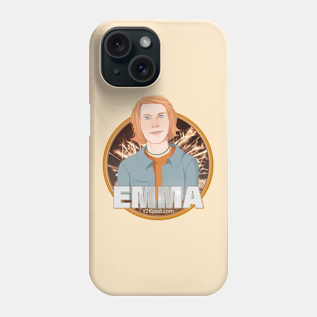 Y2K Audio Drama Podcast Character Design - Emma Phone Case by y2kpod