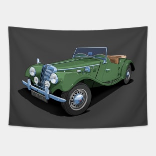 1954 MG TF sports car in almond green Tapestry