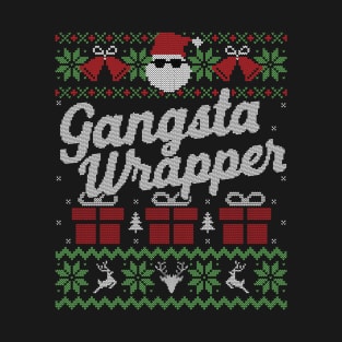 Ugly Christmas Sweater Gangsta Wrapper Santa T-Shirt