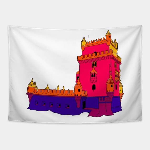 Torre de Belém - All People Tapestry by InfiniTrevo