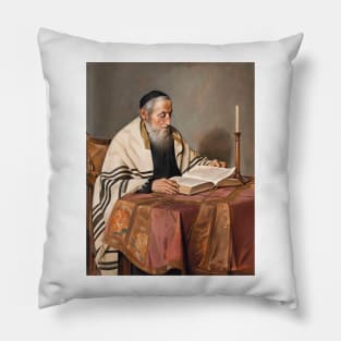 A Rabbi Reading - Franz Xaver Wolf Pillow