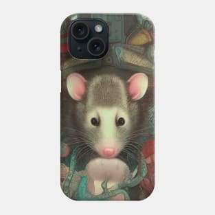 possum art with roses vintage painting Phone Case