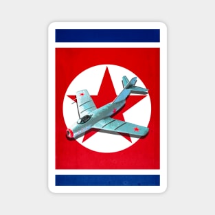 MIG15 on the North Korean Flag Magnet