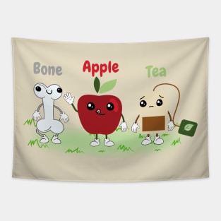 Bone apple tea funny cute fruit design Tapestry