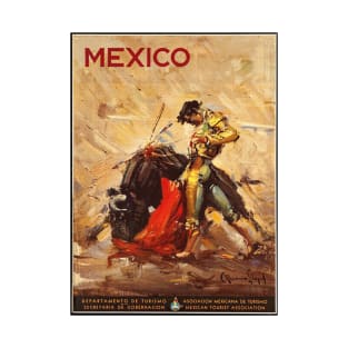 Matador and Bull - Vintage Mexico Travel Poster Design T-Shirt