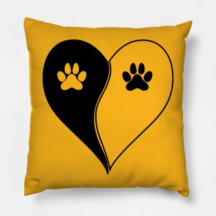 Love with pet footprint with paw and heart symbol graphic Pillow