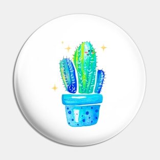 Cute Blue Cactus Pin