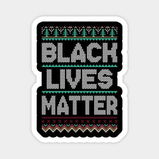 Black Lives Matter Christmas Sweater BLM Pattern Magnet