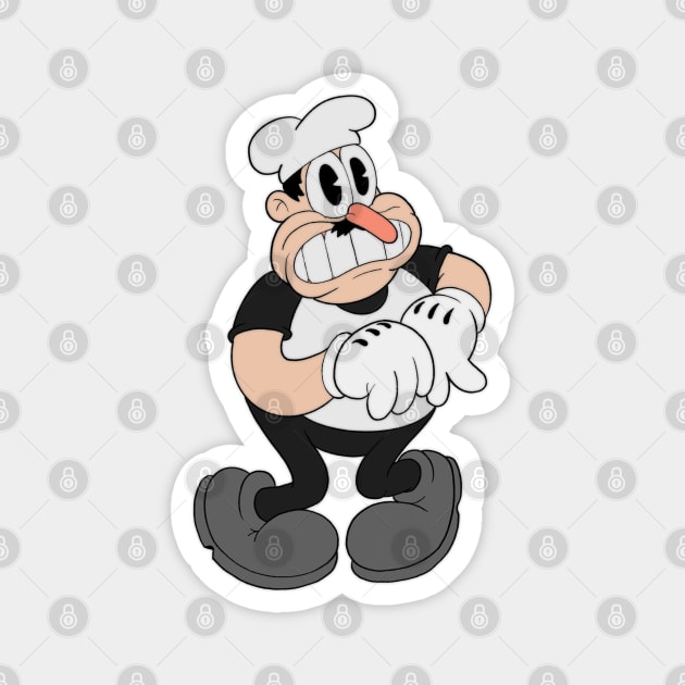 Peppino Spaghetti in 1930s rubberhose cuphead cartoon style Magnet by Kevcraven