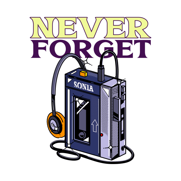 Never Forget Cassette Retro Vintage 60s 70s 80s 90s by TV Dinners