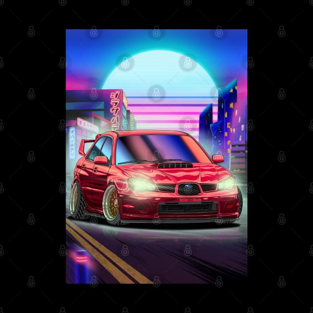 Subaru Impreza WRX STi Hawkeye (2006) Cyberpunk City by Guyvit