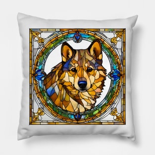 Stained Glass Swedish Vallhund Pillow