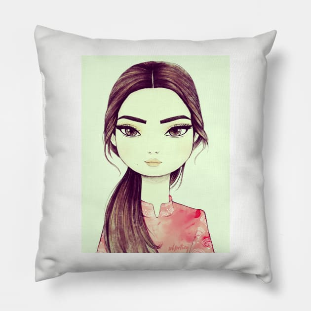 Japanese Sushi Girl Pillow by solfortuny