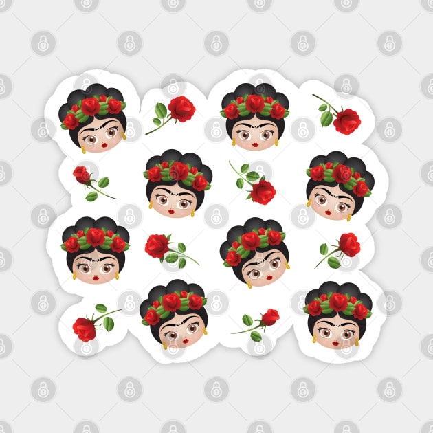 Cute FridaKahlo pattern Magnet by MIMOgoShopping