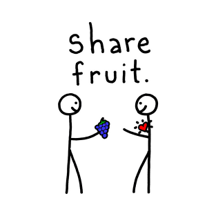 Stick Figures Share Fruit T-Shirt