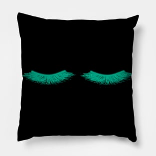 beautiful teal blue lashes Pillow