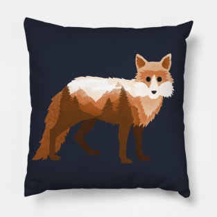 Dramabite Fox Vixen Double Exposure Surreal Wildlife Native Animal Pillow