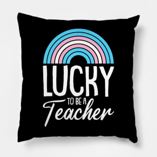 Lucky To Be A Teacher LgbtQ Trans Gender Pride Teaching Pillow