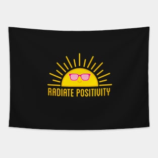 Radiate positivity, happy sun with pink sunglasses Tapestry