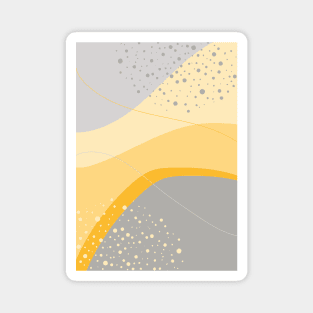 Grey and Yellow Modern Abstract Organic Shapes Magnet