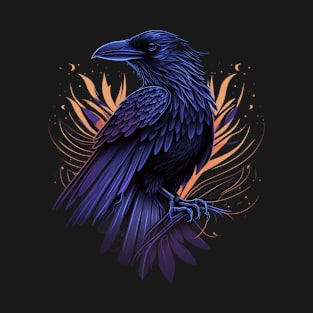 Raven Graphic Goth Black Crow T-Shirt