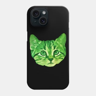 Kitty Face Green Phone Case