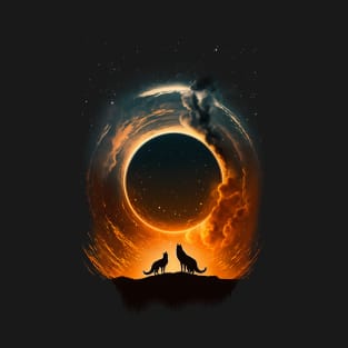 Two wolves blackhole T-Shirt