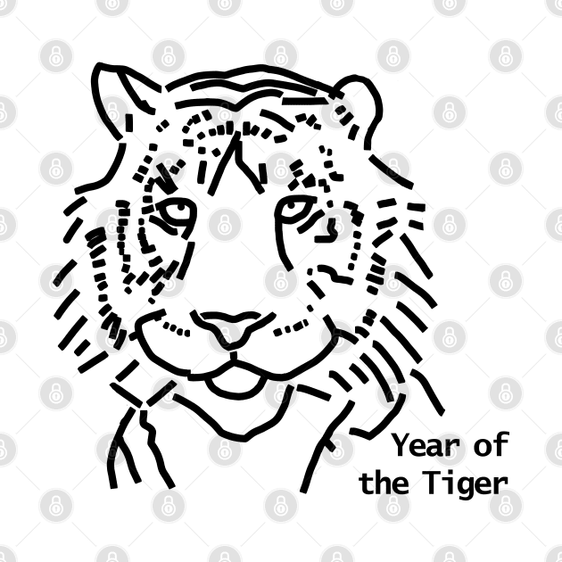 Year of the Tiger Outline by ellenhenryart