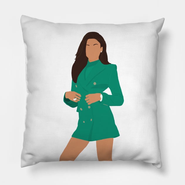 Zendaya in green dress Pillow by Ivanapcm