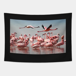 Fly Past, Lesser Flamingos, Lake Nakuru, Kenya Tapestry