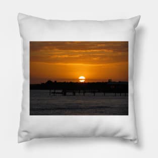 Sunset Over The Water Pillow