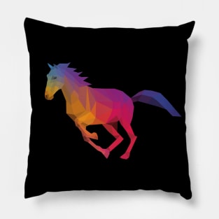 Bright Rainbow Horse Pillow