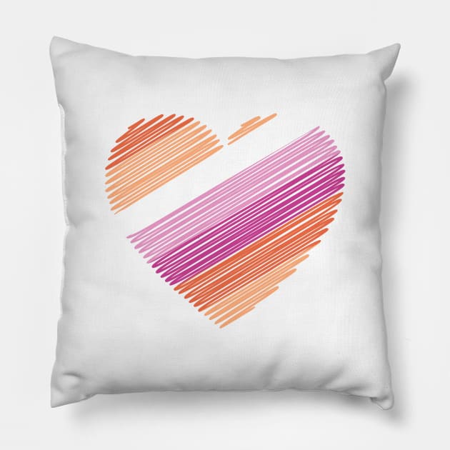 Lesbian Flag Heart Pillow by MarcyRangel