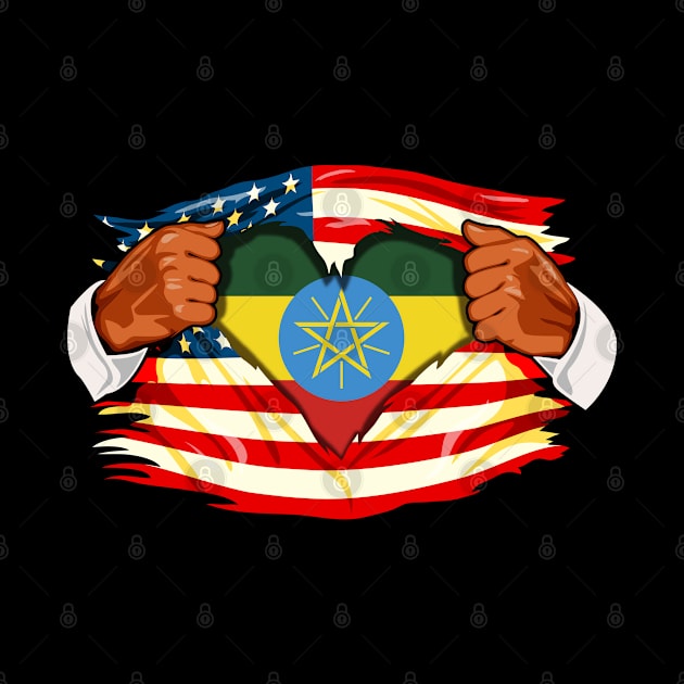 Ethiopians Who Live in America Ethiopia Flag by MerchFrontier