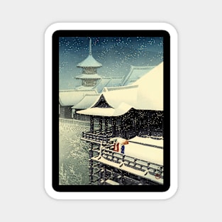 Japanese Spring Snow - Vintage Japanese Art Magnet