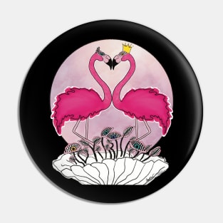 Pink flamingos in the flower Pin