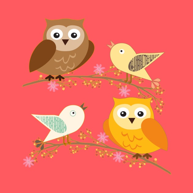 Birds and owls by Gaspar Avila