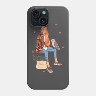 The Girl and the Owl Phone Case