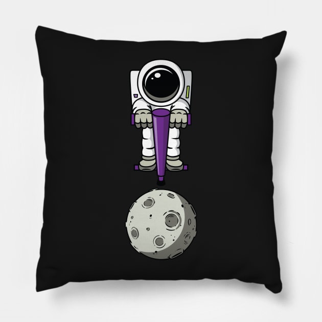 Astronaut on a pogo stick Pillow by danchampagne