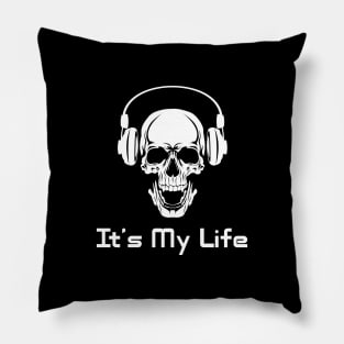 Skull with headphones Pillow