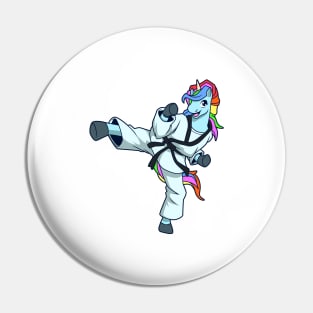 Cartoon unicorn makes Tang Soo Do Pin