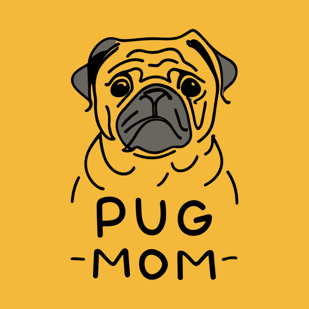 Cute Pug Mom Illustration by ravensart