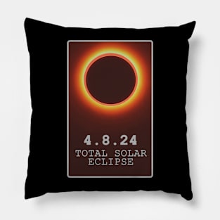 4.8.24 total solar eclipse 2024 Pillow