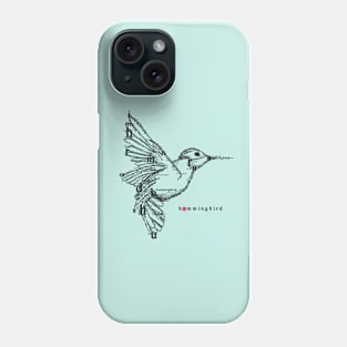 Font illustration "hummingbird" Phone Case