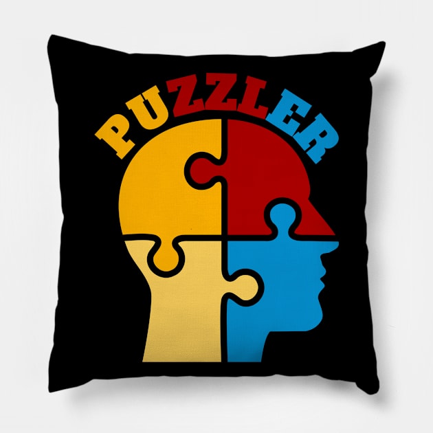 Retro puzzle lover gift Pillow by FullOnNostalgia