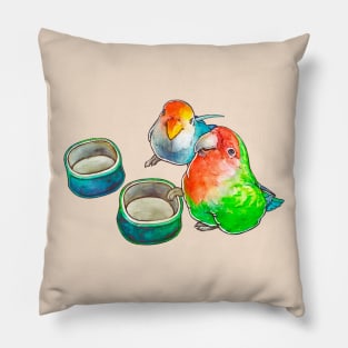 The watercolor parrots Pillow