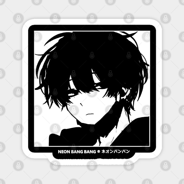 Japanese Sad Boy Anime Manga Aesthetic #3 Magnet by Neon Bang Bang