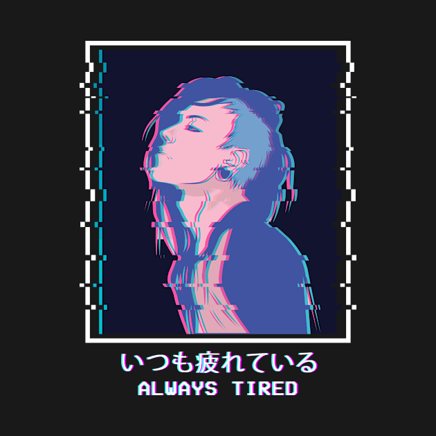 Always Tired Sad Anime Girl Punk Emo Vaporwave by Alex21