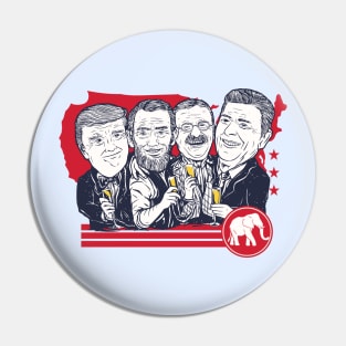 Funny Republican Party // Past Republican Presidents Donald Trump, Abraham Lincoln, Teddy Roosevelt & Ronald Reagan Pin