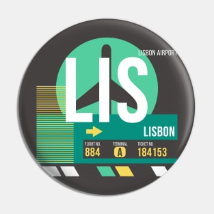 Lisbon (LIS) Airport // Retro Sunset Baggage Tag Pin